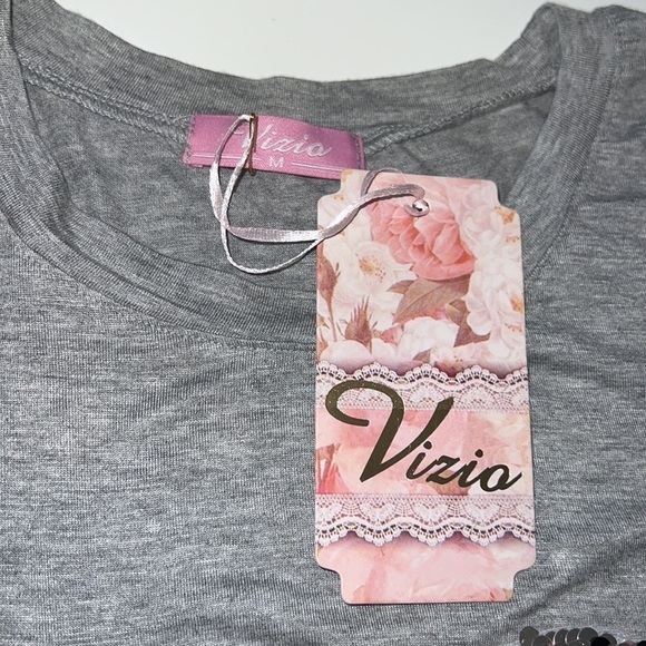 Leopard Heart Sequin Flip Tee Size Medium - Picture 5 of 5